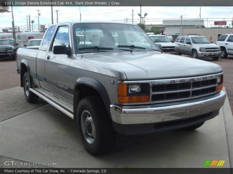 Dark Silver Metallic / Gray 1991 Dodge Dakota Extended Cab 4x4