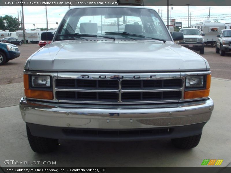 Dark Silver Metallic / Gray 1991 Dodge Dakota Extended Cab 4x4