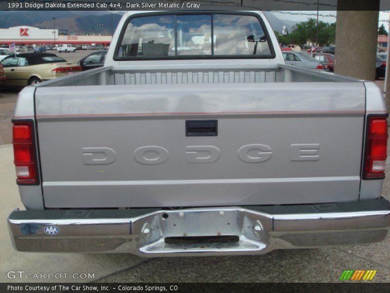 Dark Silver Metallic / Gray 1991 Dodge Dakota Extended Cab 4x4