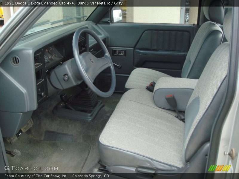 Dark Silver Metallic / Gray 1991 Dodge Dakota Extended Cab 4x4