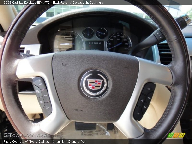 Black Raven / Cocoa/Light Cashmere 2008 Cadillac Escalade ESV AWD
