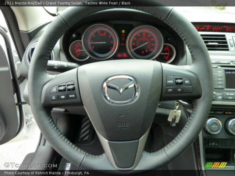 Techno White Pearl / Black 2011 Mazda MAZDA6 i Grand Touring Sedan