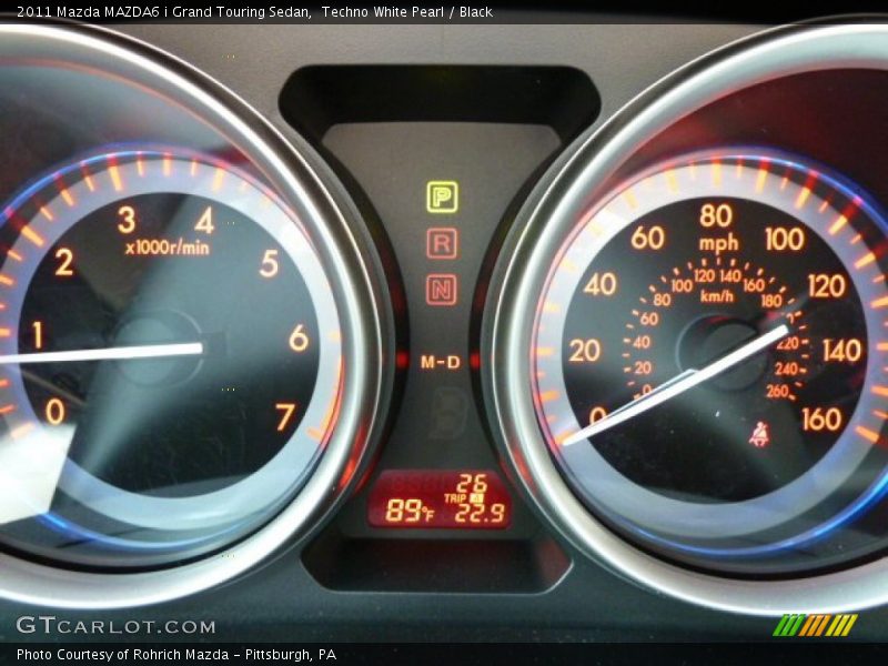 Techno White Pearl / Black 2011 Mazda MAZDA6 i Grand Touring Sedan