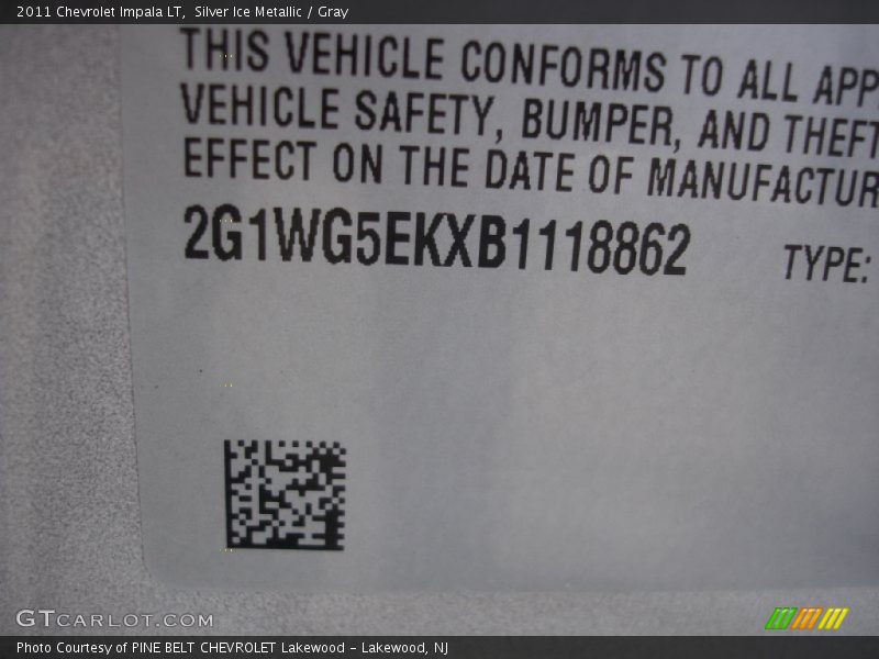 Silver Ice Metallic / Gray 2011 Chevrolet Impala LT