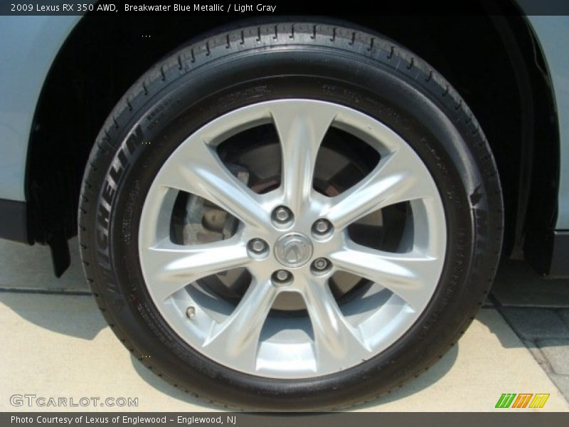 Breakwater Blue Metallic / Light Gray 2009 Lexus RX 350 AWD