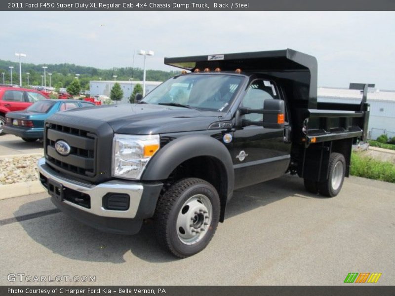 Front 3/4 View of 2011 F450 Super Duty XL Regular Cab 4x4 Chassis Dump Truck