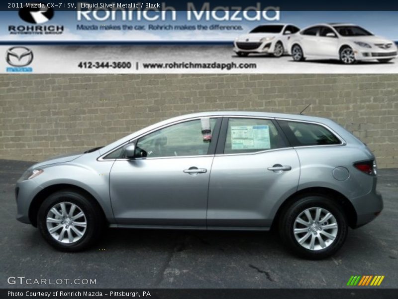 Liquid Silver Metallic / Black 2011 Mazda CX-7 i SV