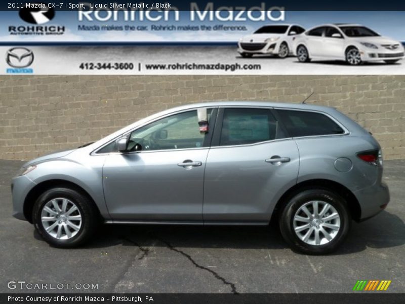 Liquid Silver Metallic / Black 2011 Mazda CX-7 i Sport