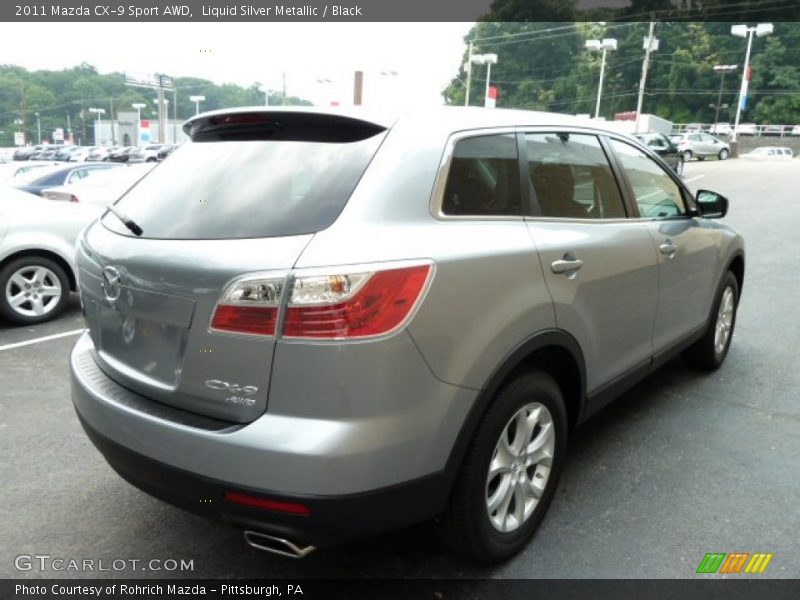 Liquid Silver Metallic / Black 2011 Mazda CX-9 Sport AWD