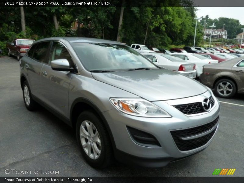 Liquid Silver Metallic / Black 2011 Mazda CX-9 Sport AWD