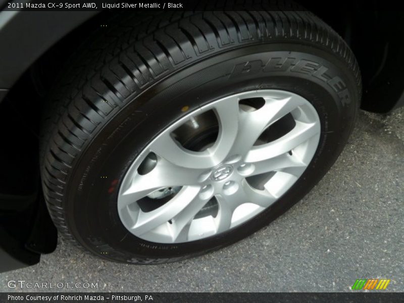 Liquid Silver Metallic / Black 2011 Mazda CX-9 Sport AWD