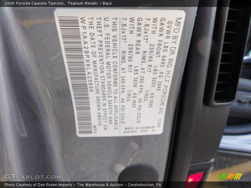 Titanium Metallic / Black 2006 Porsche Cayenne Tiptronic