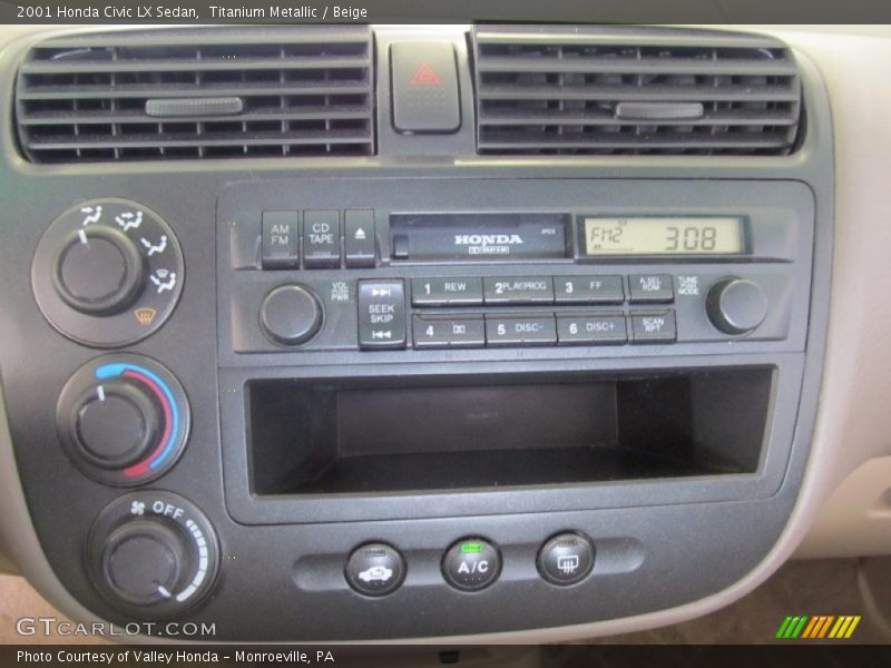 Titanium Metallic / Beige 2001 Honda Civic LX Sedan