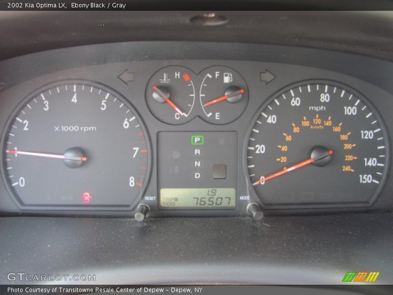 Ebony Black / Gray 2002 Kia Optima LX