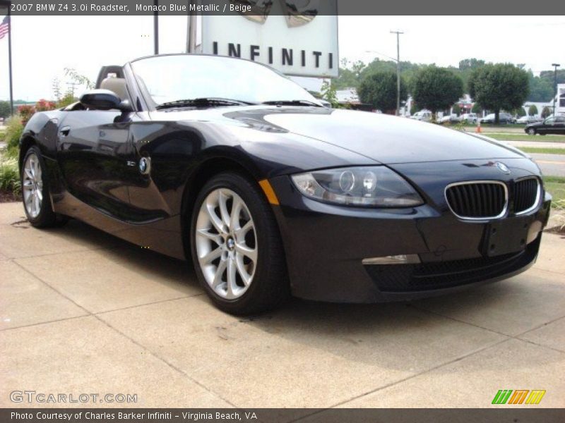 Monaco Blue Metallic / Beige 2007 BMW Z4 3.0i Roadster