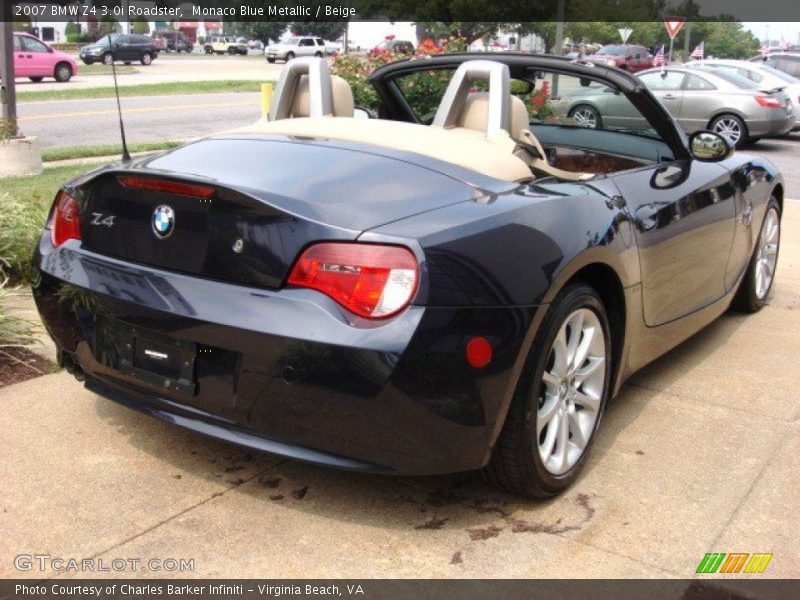 Monaco Blue Metallic / Beige 2007 BMW Z4 3.0i Roadster