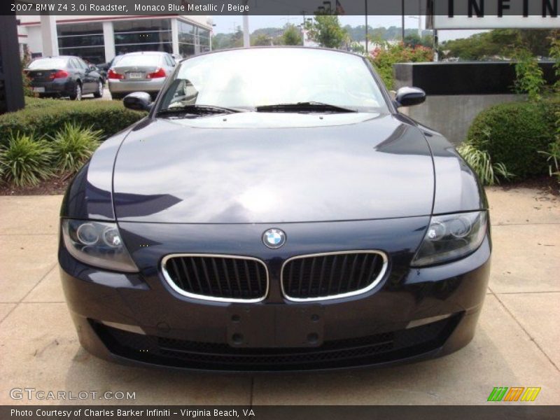 Monaco Blue Metallic / Beige 2007 BMW Z4 3.0i Roadster