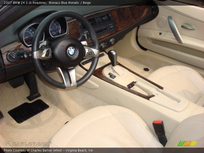 Monaco Blue Metallic / Beige 2007 BMW Z4 3.0i Roadster
