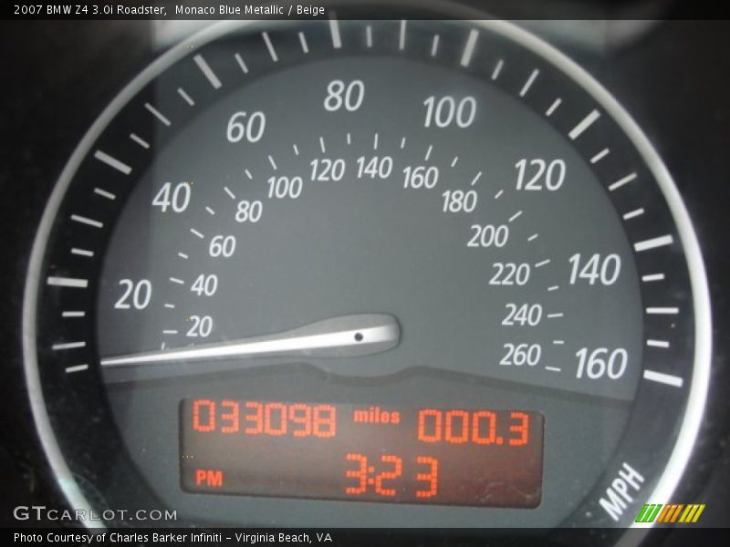 Monaco Blue Metallic / Beige 2007 BMW Z4 3.0i Roadster
