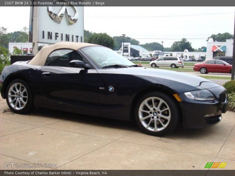Monaco Blue Metallic / Beige 2007 BMW Z4 3.0i Roadster