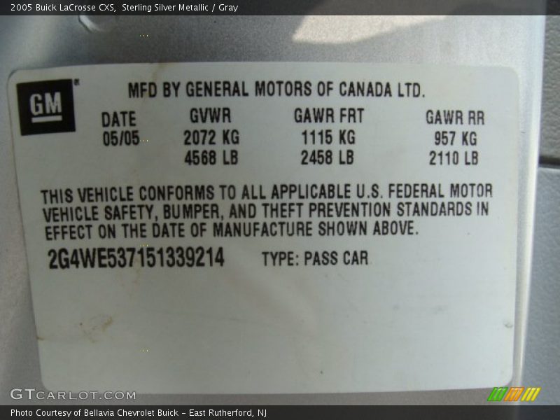 Sterling Silver Metallic / Gray 2005 Buick LaCrosse CXS