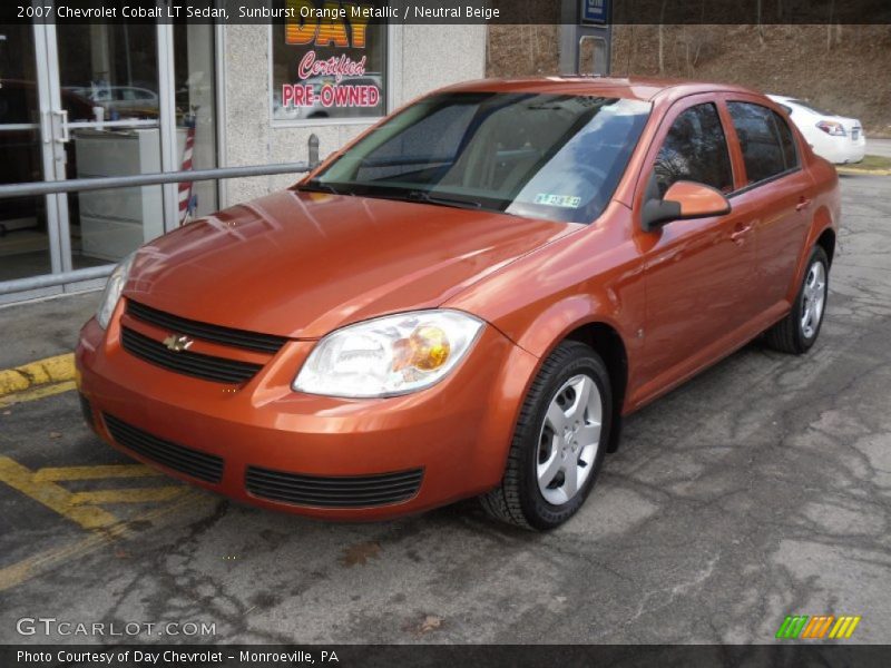 Sunburst Orange Metallic / Neutral Beige 2007 Chevrolet Cobalt LT Sedan