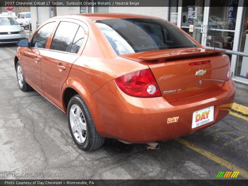 Sunburst Orange Metallic / Neutral Beige 2007 Chevrolet Cobalt LT Sedan