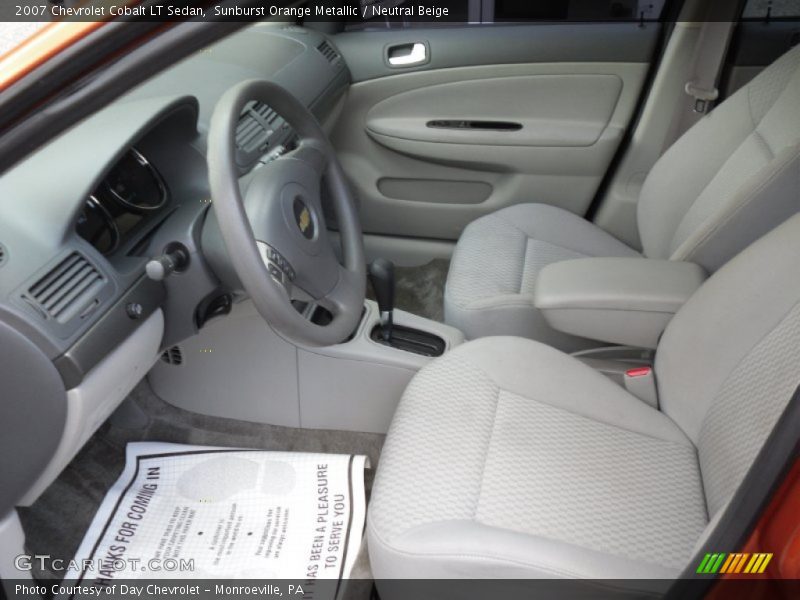 Sunburst Orange Metallic / Neutral Beige 2007 Chevrolet Cobalt LT Sedan