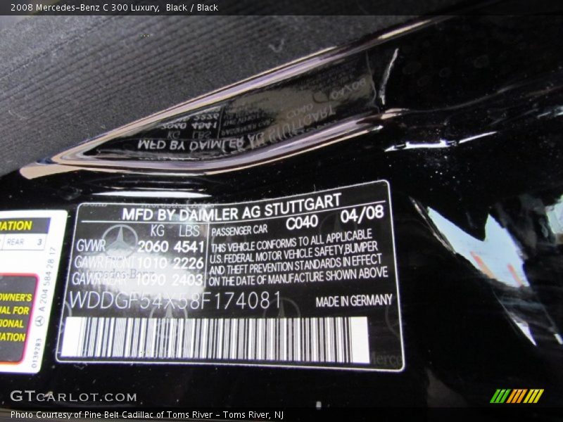Black / Black 2008 Mercedes-Benz C 300 Luxury