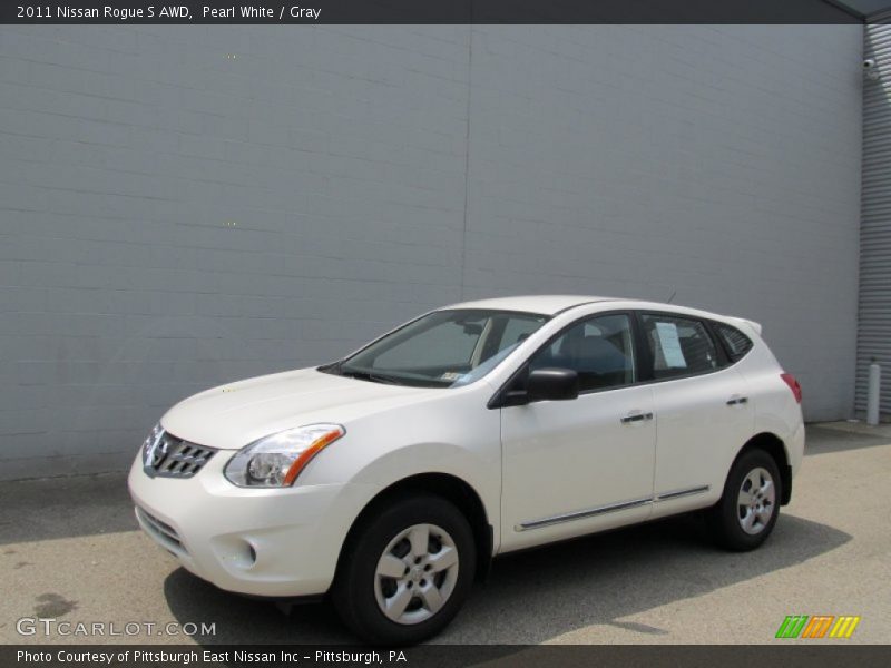 Pearl White / Gray 2011 Nissan Rogue S AWD