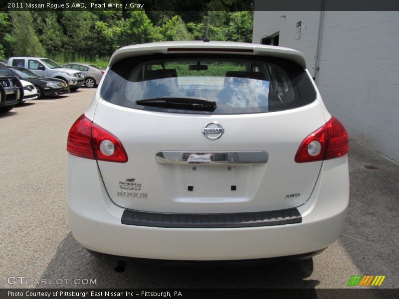 Pearl White / Gray 2011 Nissan Rogue S AWD
