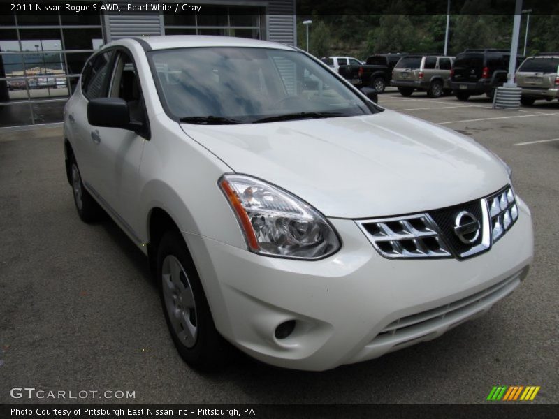 Pearl White / Gray 2011 Nissan Rogue S AWD