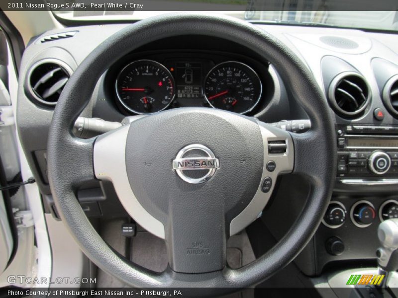 Pearl White / Gray 2011 Nissan Rogue S AWD