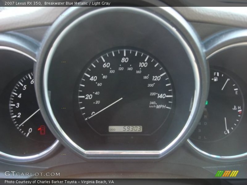 Breakwater Blue Metallic / Light Gray 2007 Lexus RX 350