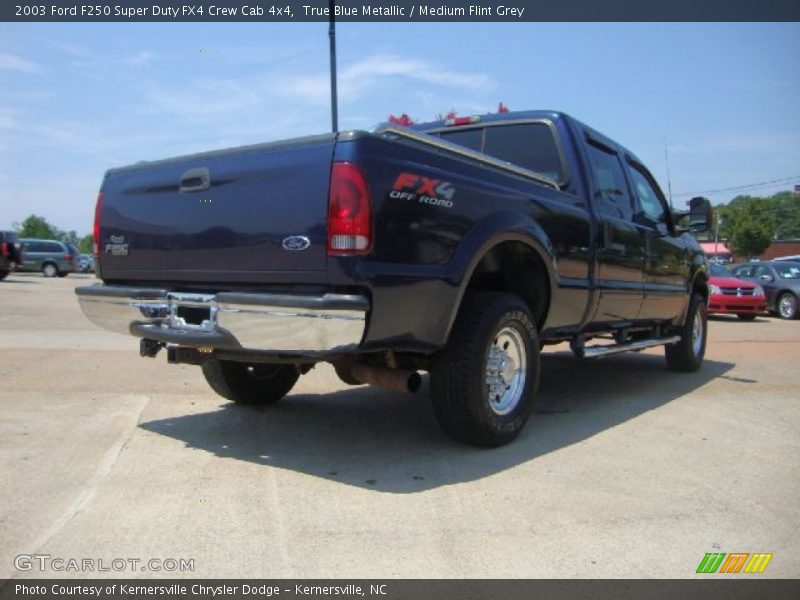 True Blue Metallic / Medium Flint Grey 2003 Ford F250 Super Duty FX4 Crew Cab 4x4