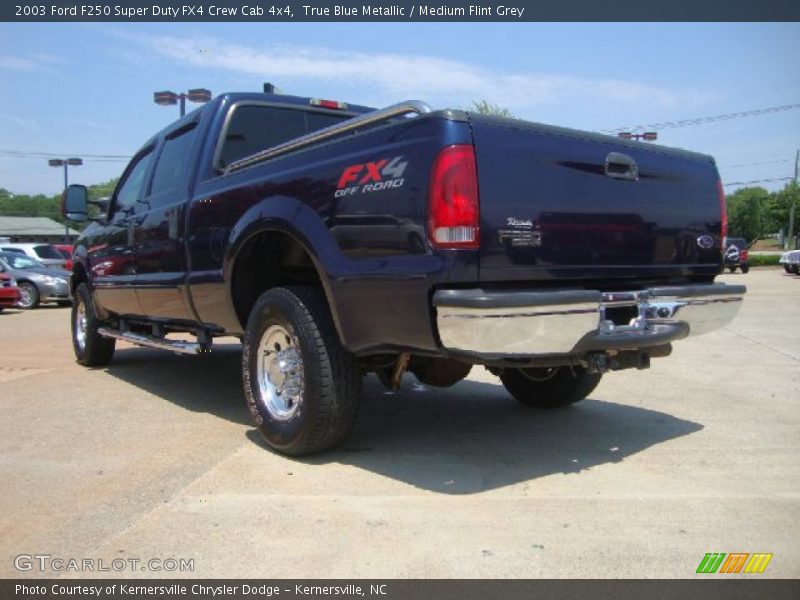 True Blue Metallic / Medium Flint Grey 2003 Ford F250 Super Duty FX4 Crew Cab 4x4