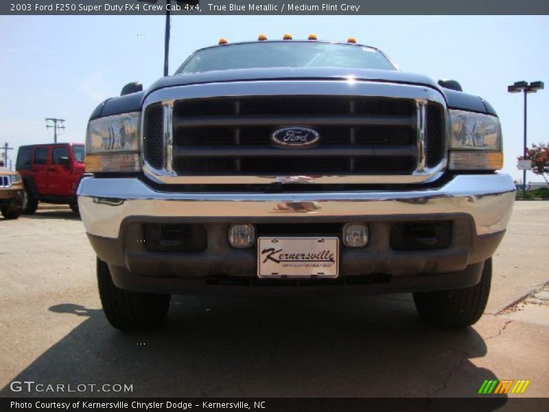 True Blue Metallic / Medium Flint Grey 2003 Ford F250 Super Duty FX4 Crew Cab 4x4