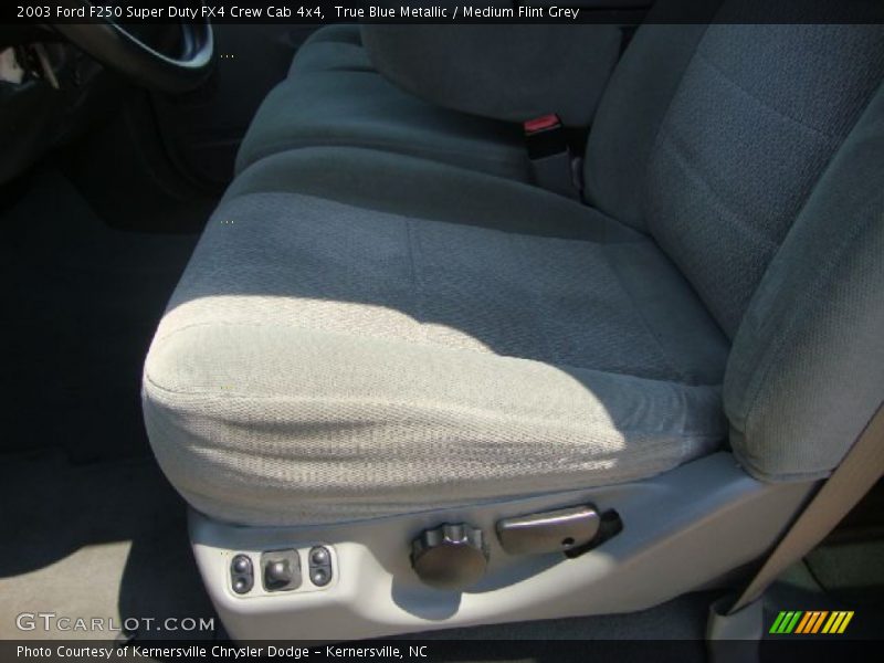 True Blue Metallic / Medium Flint Grey 2003 Ford F250 Super Duty FX4 Crew Cab 4x4