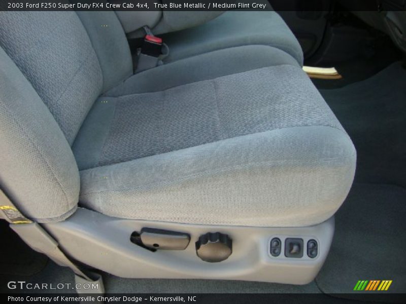 True Blue Metallic / Medium Flint Grey 2003 Ford F250 Super Duty FX4 Crew Cab 4x4