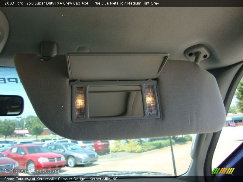 True Blue Metallic / Medium Flint Grey 2003 Ford F250 Super Duty FX4 Crew Cab 4x4