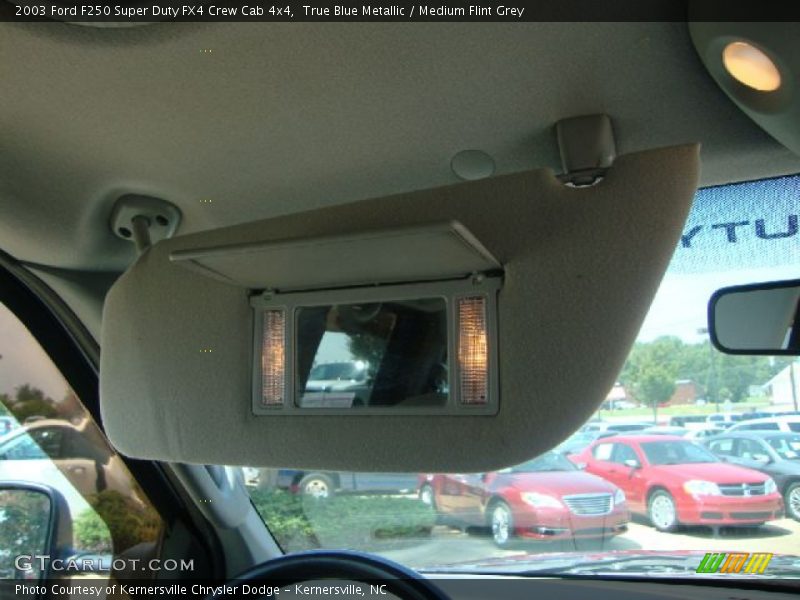 True Blue Metallic / Medium Flint Grey 2003 Ford F250 Super Duty FX4 Crew Cab 4x4