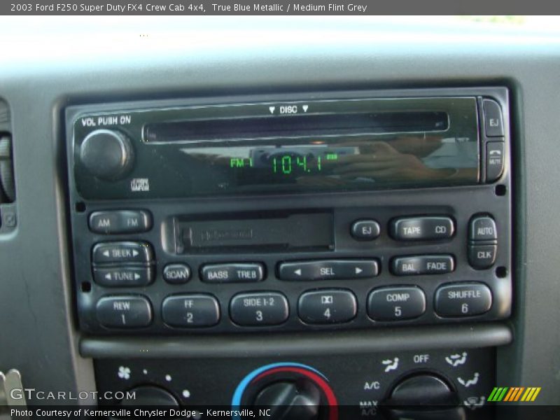 True Blue Metallic / Medium Flint Grey 2003 Ford F250 Super Duty FX4 Crew Cab 4x4