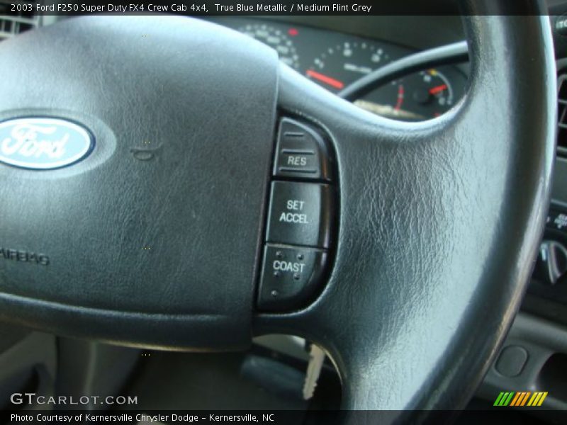 True Blue Metallic / Medium Flint Grey 2003 Ford F250 Super Duty FX4 Crew Cab 4x4