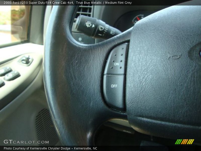True Blue Metallic / Medium Flint Grey 2003 Ford F250 Super Duty FX4 Crew Cab 4x4