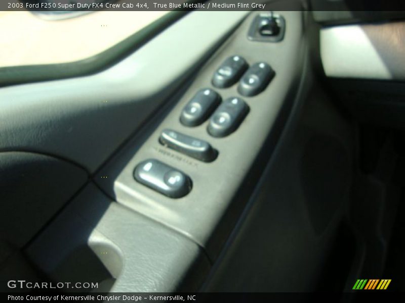 True Blue Metallic / Medium Flint Grey 2003 Ford F250 Super Duty FX4 Crew Cab 4x4