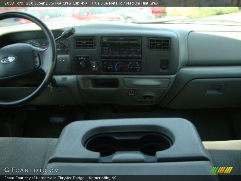 True Blue Metallic / Medium Flint Grey 2003 Ford F250 Super Duty FX4 Crew Cab 4x4