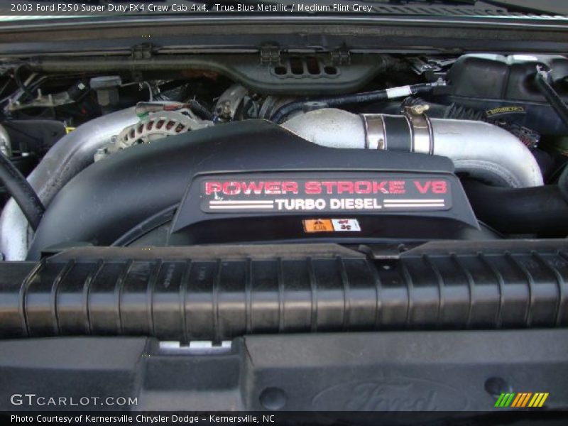 True Blue Metallic / Medium Flint Grey 2003 Ford F250 Super Duty FX4 Crew Cab 4x4
