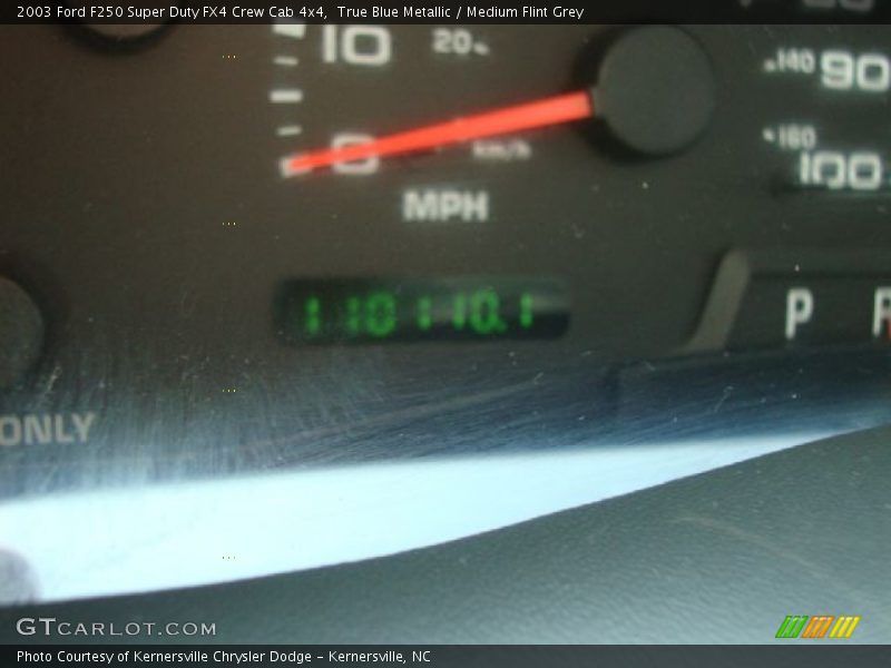 True Blue Metallic / Medium Flint Grey 2003 Ford F250 Super Duty FX4 Crew Cab 4x4