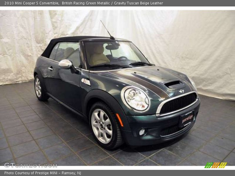 British Racing Green Metallic / Gravity Tuscan Beige Leather 2010 Mini Cooper S Convertible