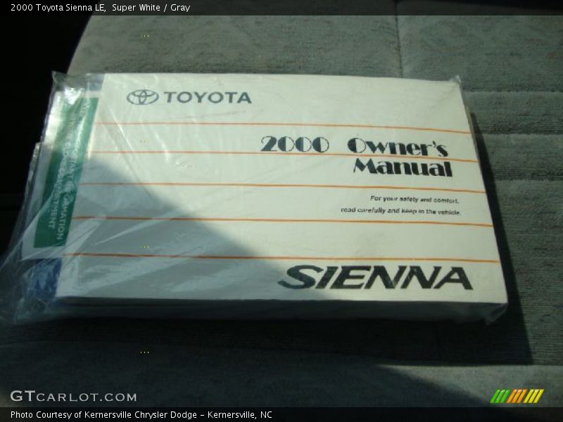 Super White / Gray 2000 Toyota Sienna LE